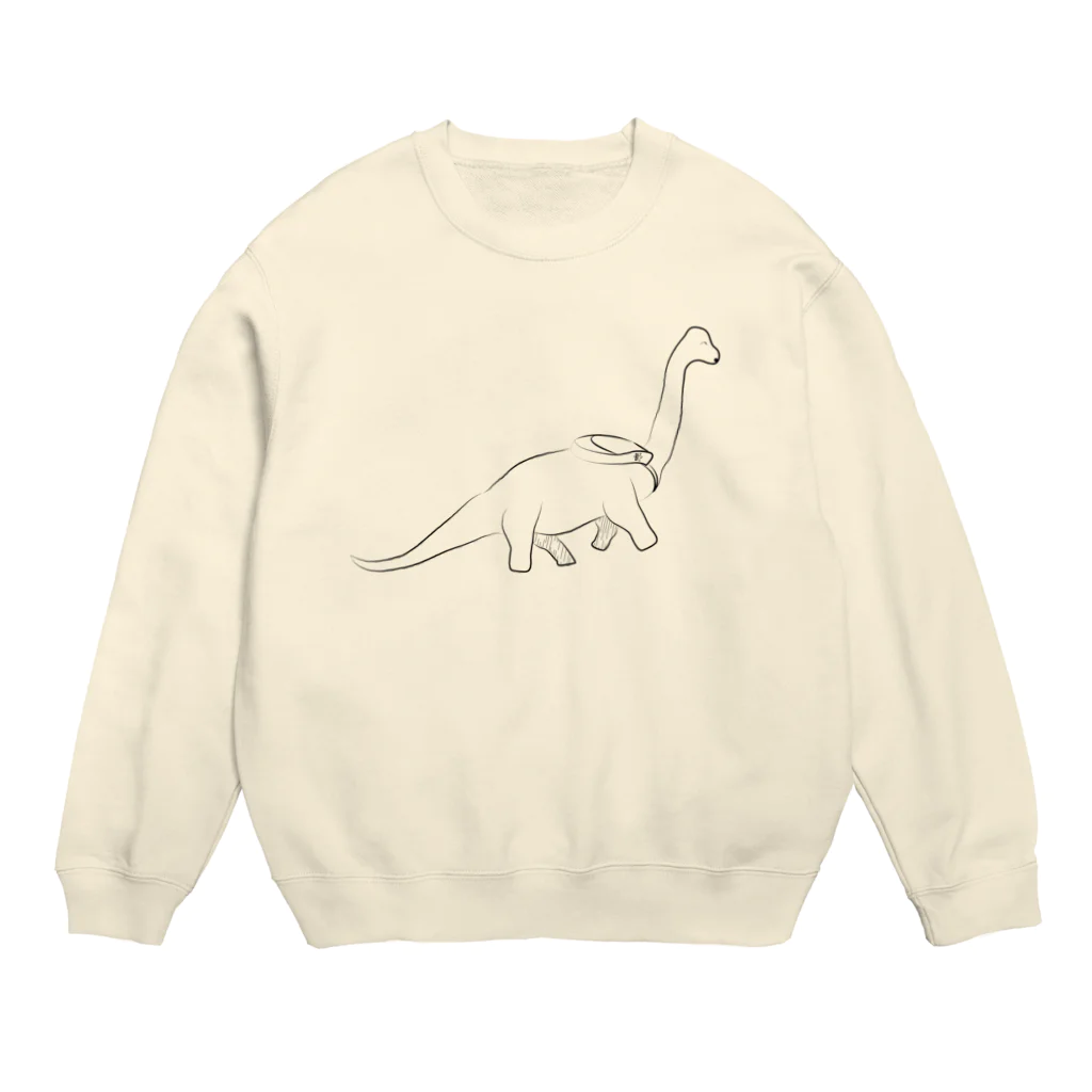 Owl and Potato Creationのブラキオサウルス 草食系 ジュラシックランチ Crew Neck Sweatshirt