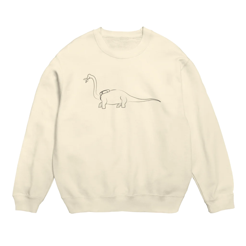 Owl and Potato Creationのブラキオサウルス 草食系 ジュラシックランチ Crew Neck Sweatshirt