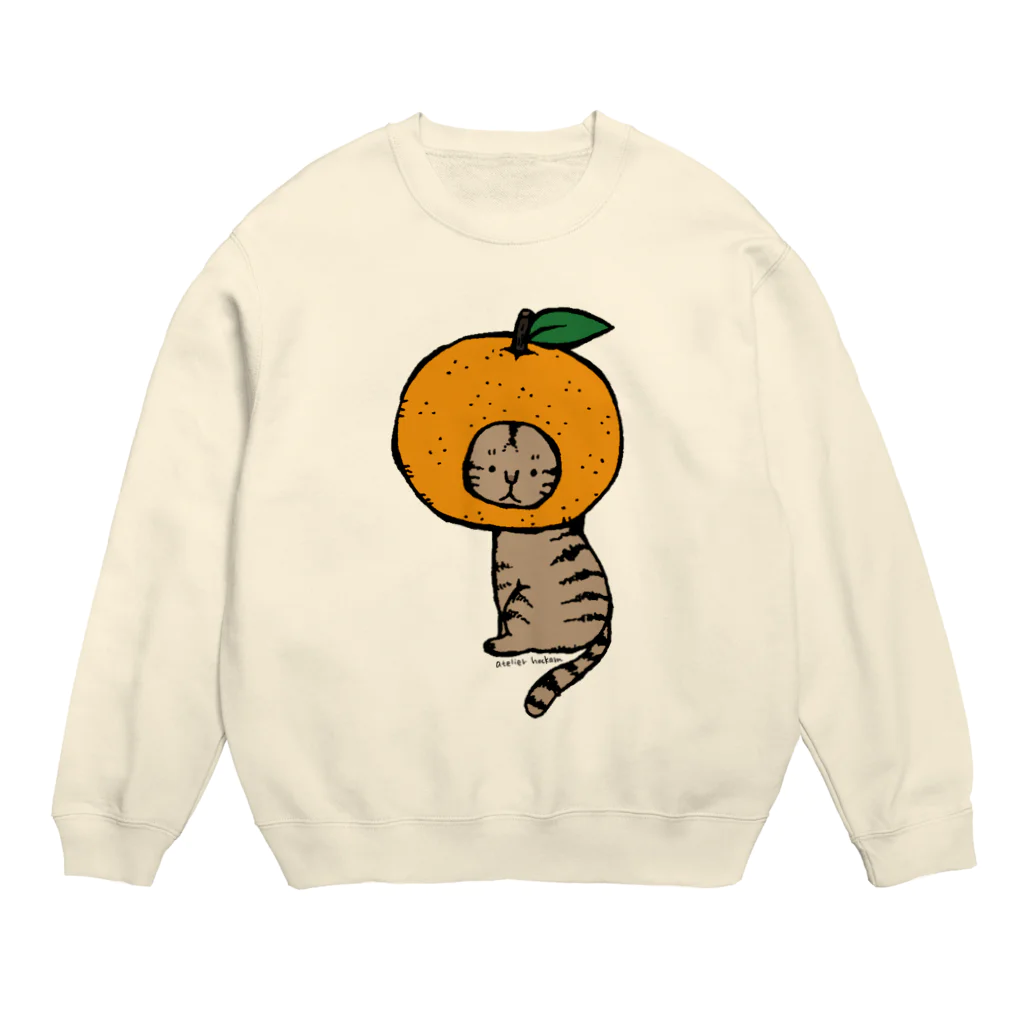 ほっかむねこ屋（アトリエほっかむ）のみかんかぶりねこ Crew Neck Sweatshirt