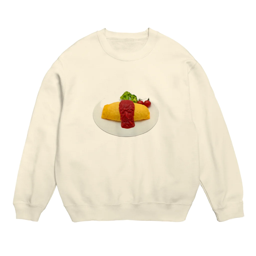 メシテロタイプ（飯テロTシャツブランド）のオムライス Crew Neck Sweatshirt