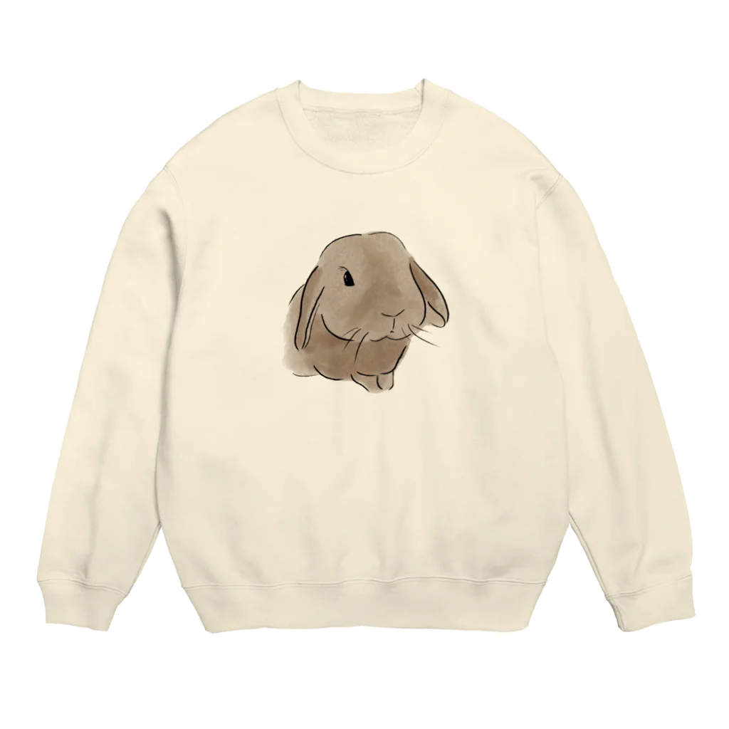 Usamaruのたれ耳うさぎのオリー💛 Crew Neck Sweatshirt