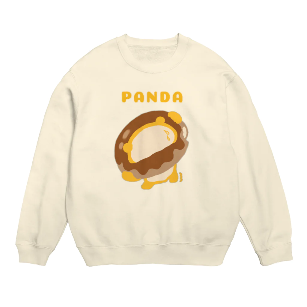 ぱんだ丸ショップのドーナツパンダ(文字入り) Crew Neck Sweatshirt