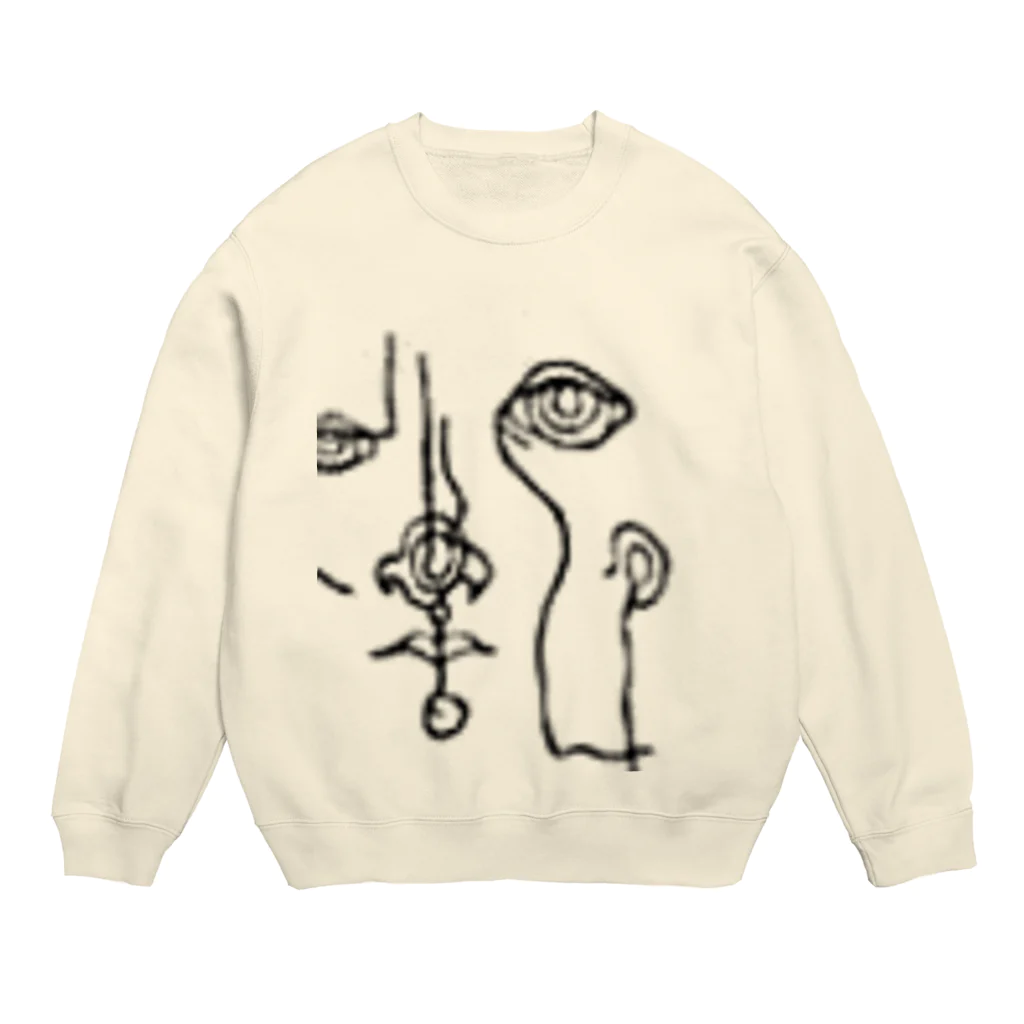 NAOKI1220の落書きフェイスデザイン Crew Neck Sweatshirt