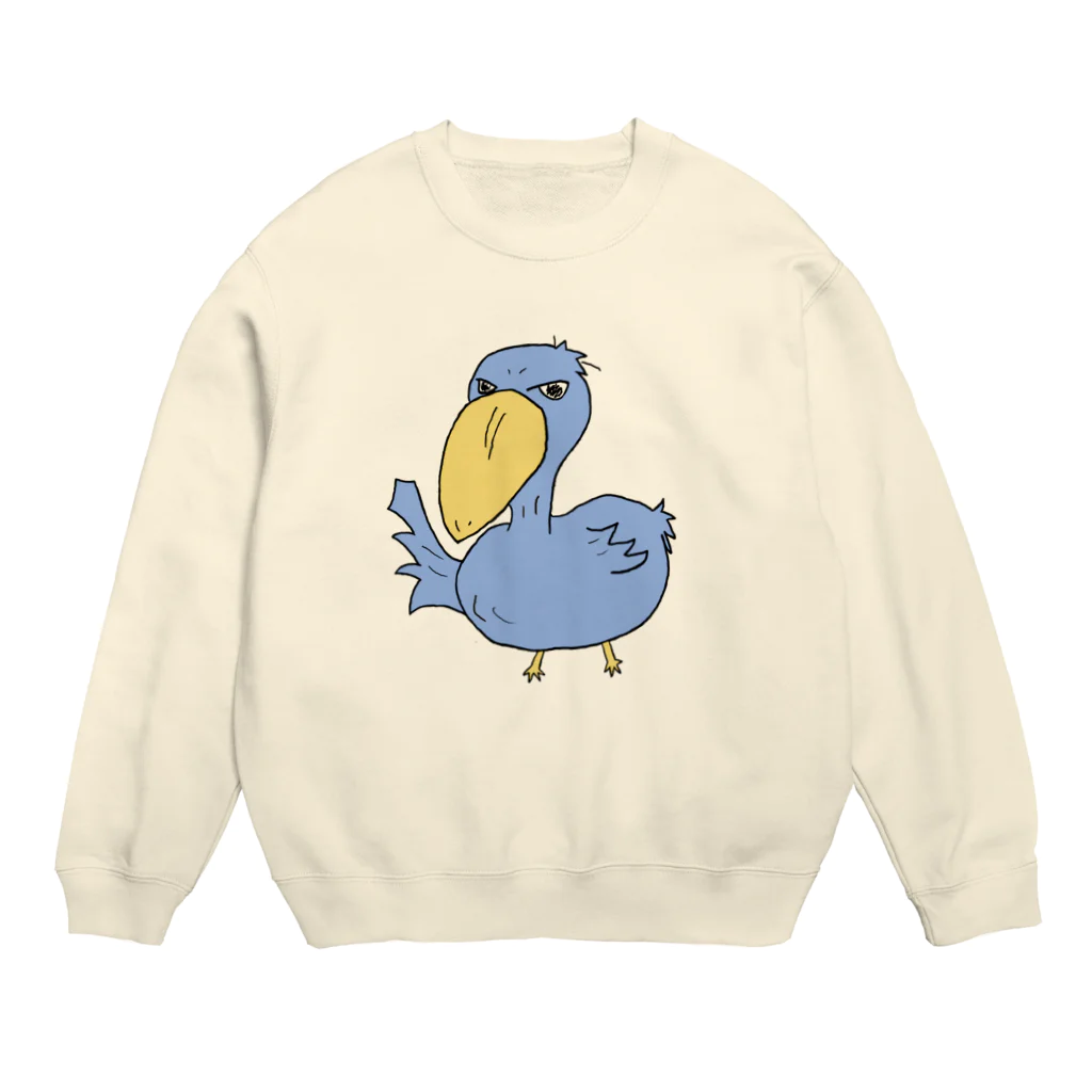 しらたま雑貨店のハシビロコウさんL Crew Neck Sweatshirt