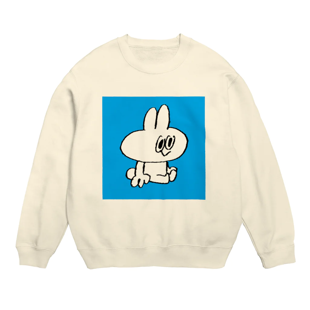 ひろせようのおすわりスティーブ（四角青） Crew Neck Sweatshirt