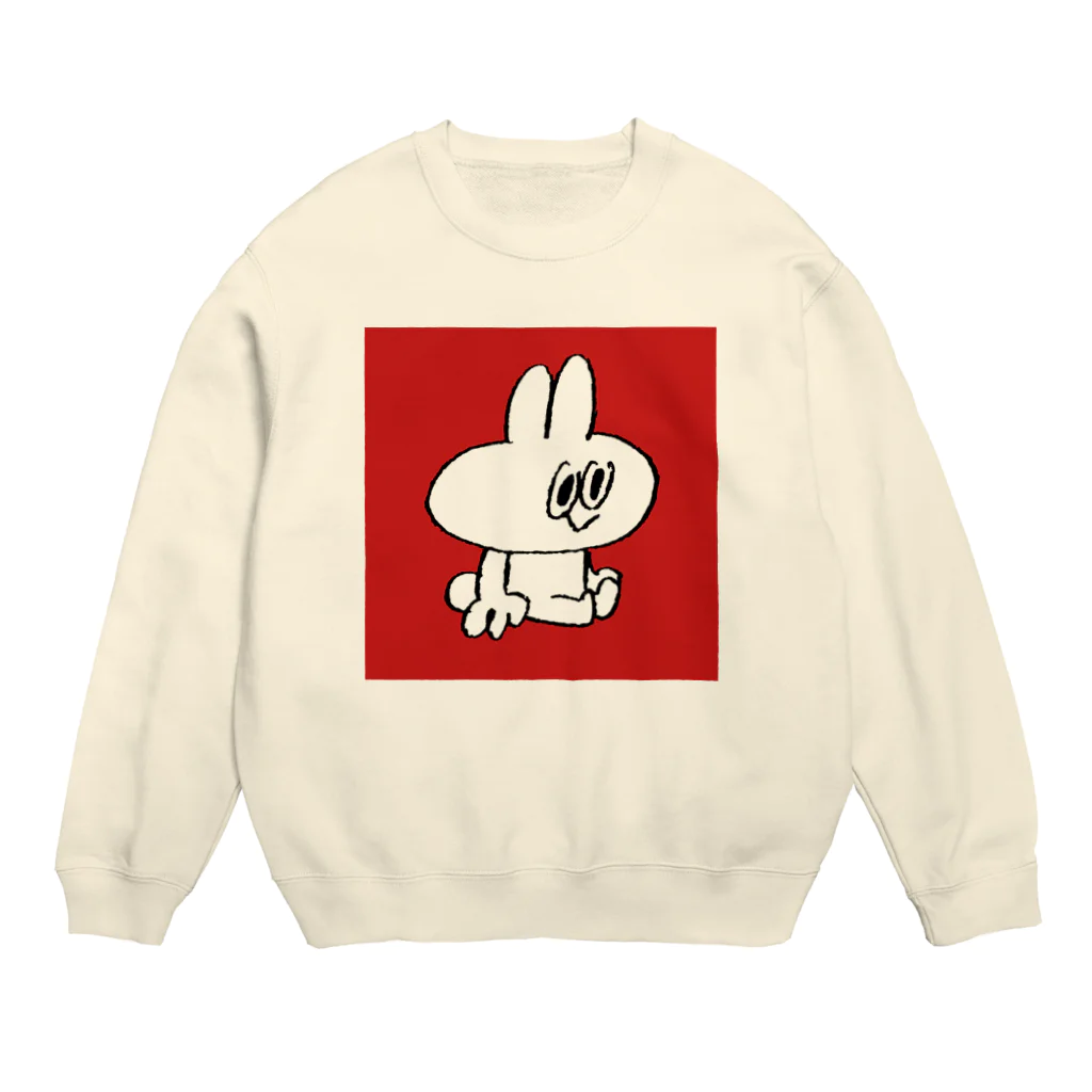 ひろせようのおすわりスティーブ（四角赤） Crew Neck Sweatshirt