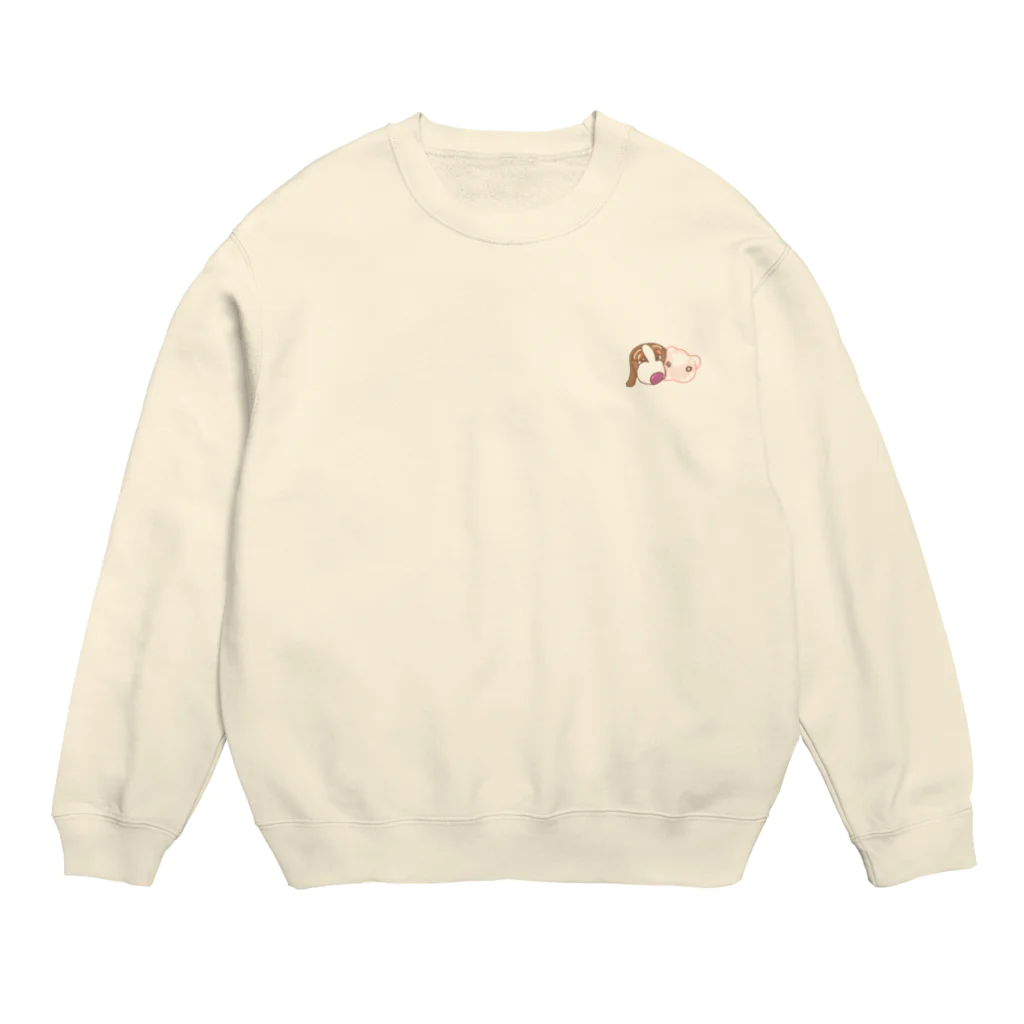 すあだショップのわんぶたワンポイント Crew Neck Sweatshirt