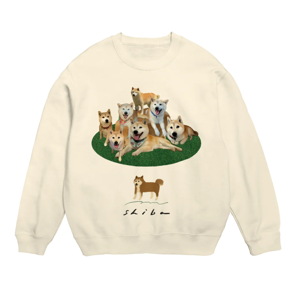 e r i k u r i nのシバの上にシバ　-shibainu- Crew Neck Sweatshirt