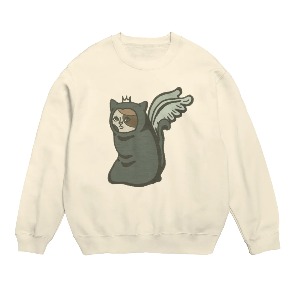 寿てくのの夢の世界のニャモトラのミケ Crew Neck Sweatshirt