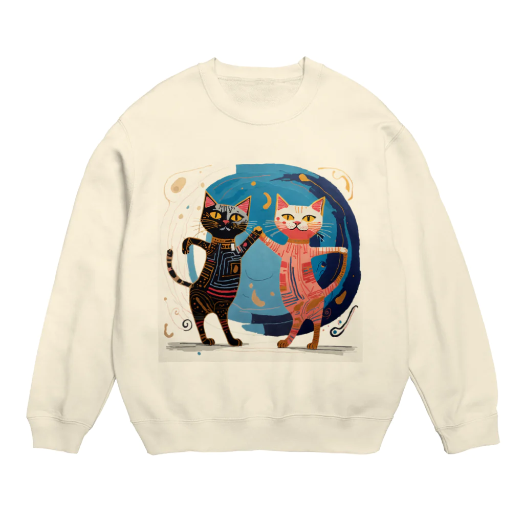 猫魚鳥時々犬等 arte♡のSuccessful Cats ♡ Crew Neck Sweatshirt