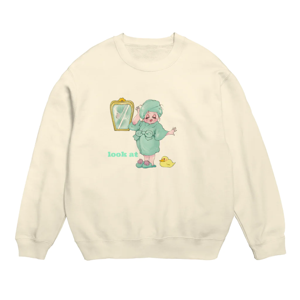 おしゃべりココのお風呂上がりココちゃん Crew Neck Sweatshirt