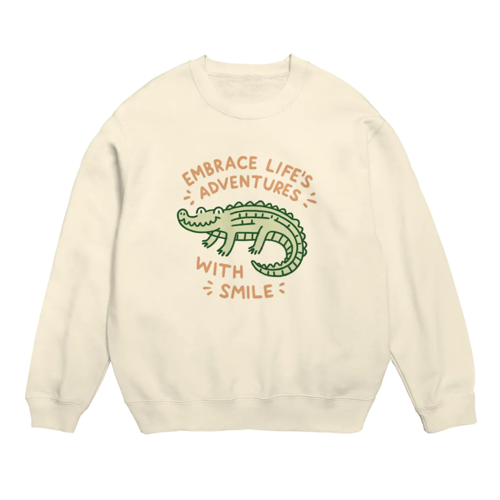 Yaya-rrのゆるキャラなワニ Crew Neck Sweatshirt