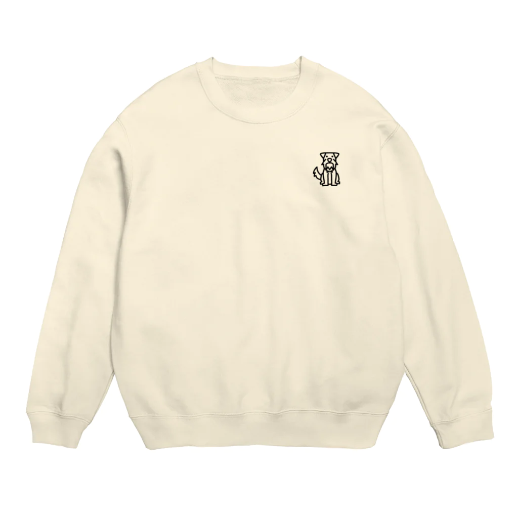 のあとバロン🐾のミニチュアシュナウザー  ホワイト Crew Neck Sweatshirt