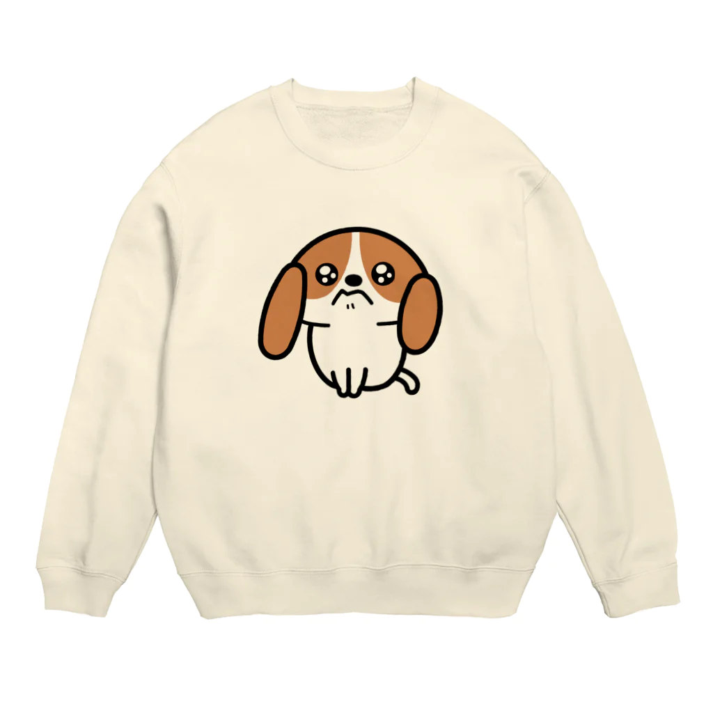 ぽぴーぴぽーのうるうる犬 Crew Neck Sweatshirt