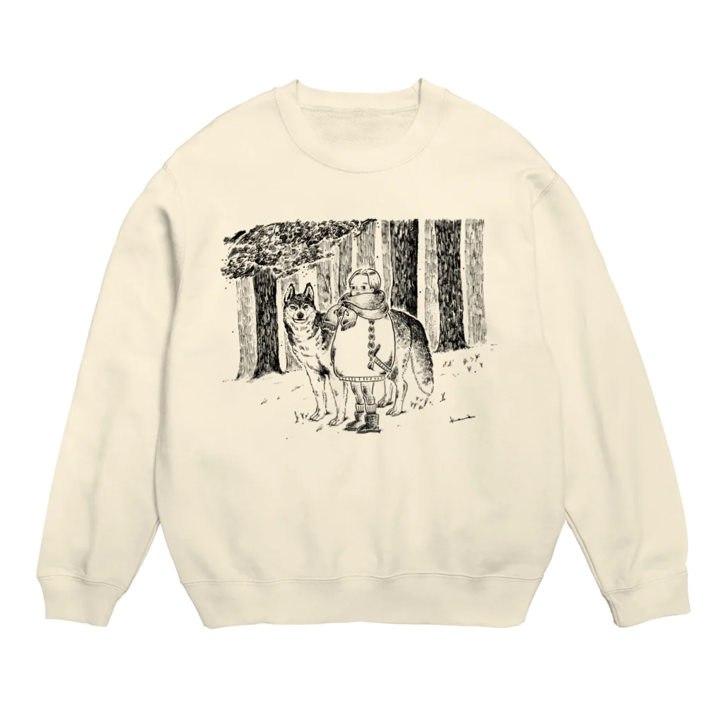 kameのハスキーくん Crew Neck Sweatshirt