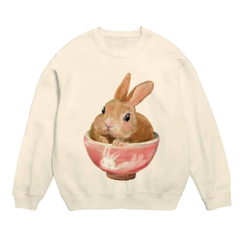 うさぎのうみちゃんねるショップのPets for You作品〜お茶わんうみ（おとなVer.） Crew Neck Sweatshirt