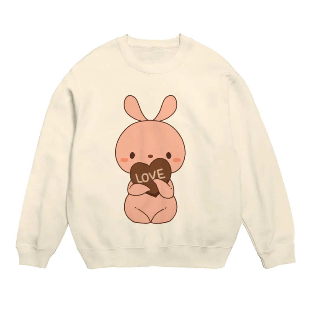 harapekousagiの腹ペコうさぎとチョコ Crew Neck Sweatshirt