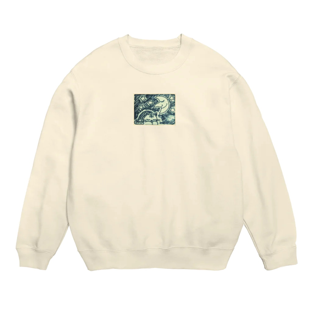 tsukikoのおやすみ、ネコちゃん Crew Neck Sweatshirt