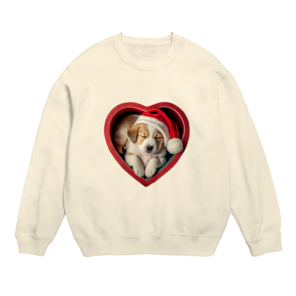 saitosekaiのクリスマスの癒しの子犬 Crew Neck Sweatshirt