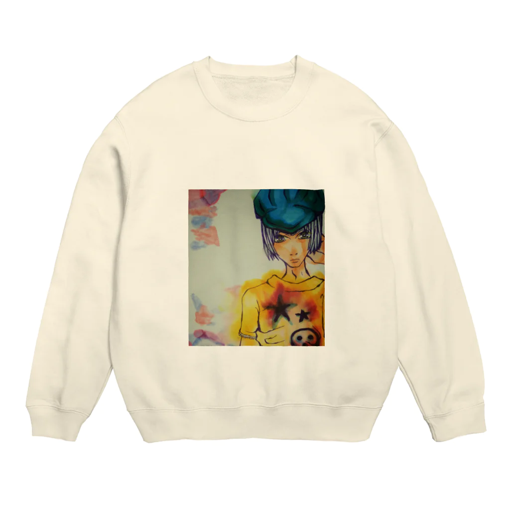 芥 柴太郎。(数式レスポール)の滲みキャスケット。 Crew Neck Sweatshirt