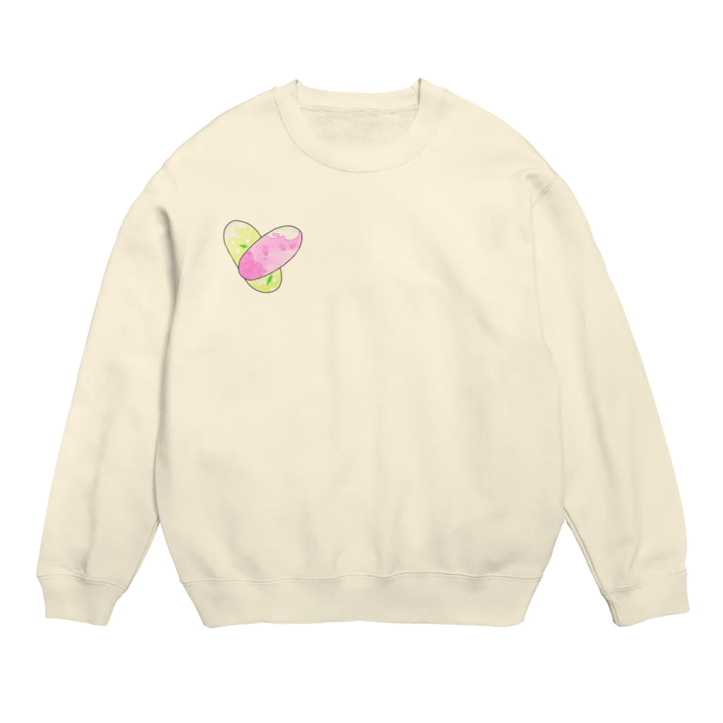 ノアシモフジ@パパの娘(仮)のサクラとすずらんのカプセル💊 Crew Neck Sweatshirt