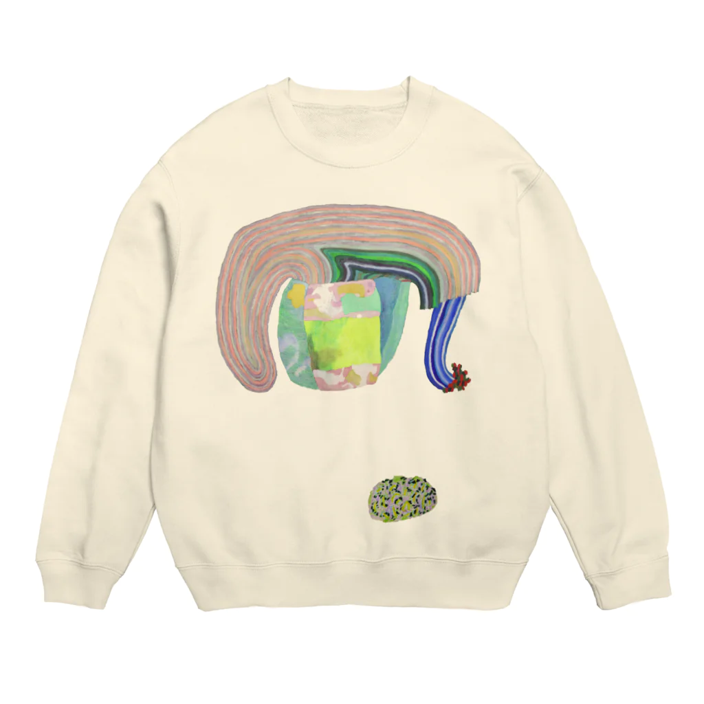 ふっかふっかひゅーんのぐんぐんどーう　と　原っぱおはぎ Crew Neck Sweatshirt