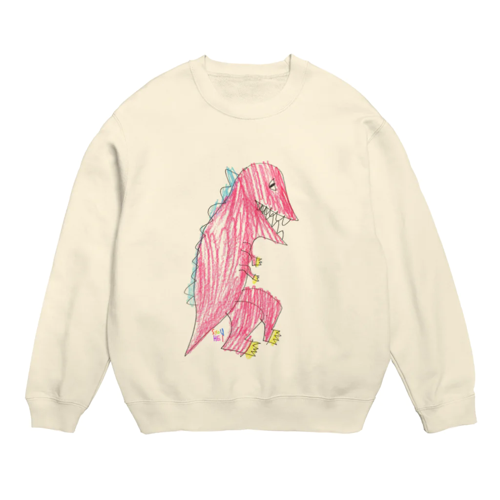 ★いろえんぴつ★のきょうりゅうさん Crew Neck Sweatshirt