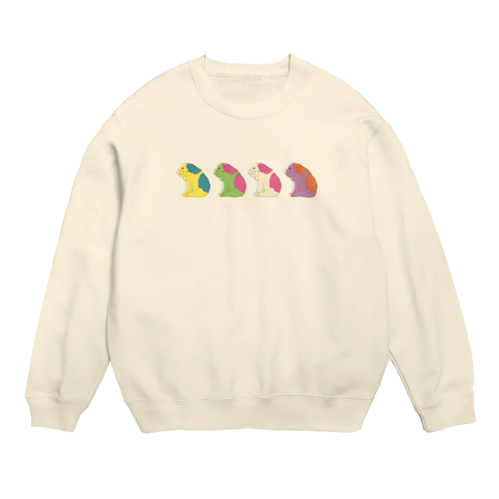 さくら もたけのジト目bulldog_allstars Crew Neck Sweatshirt