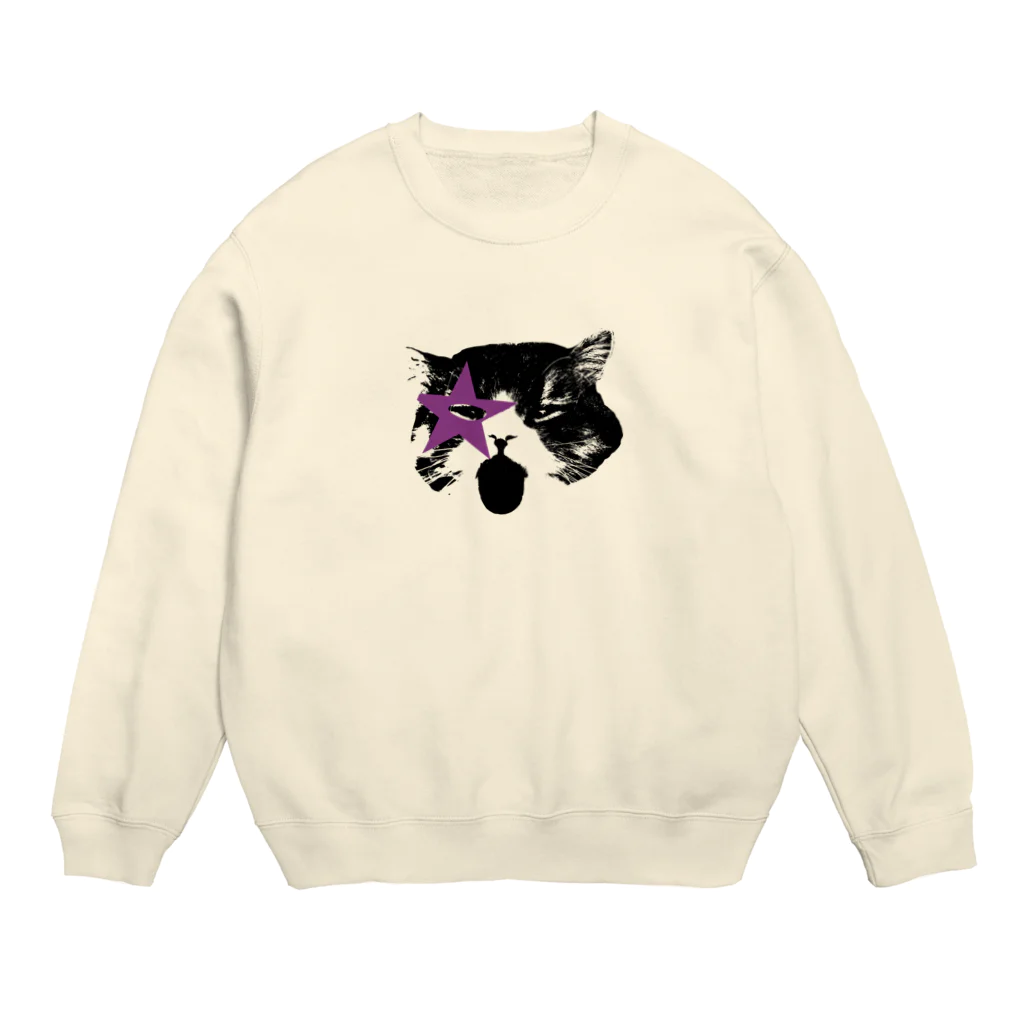 むぎみそ商店のあっかんべー猫 Crew Neck Sweatshirt