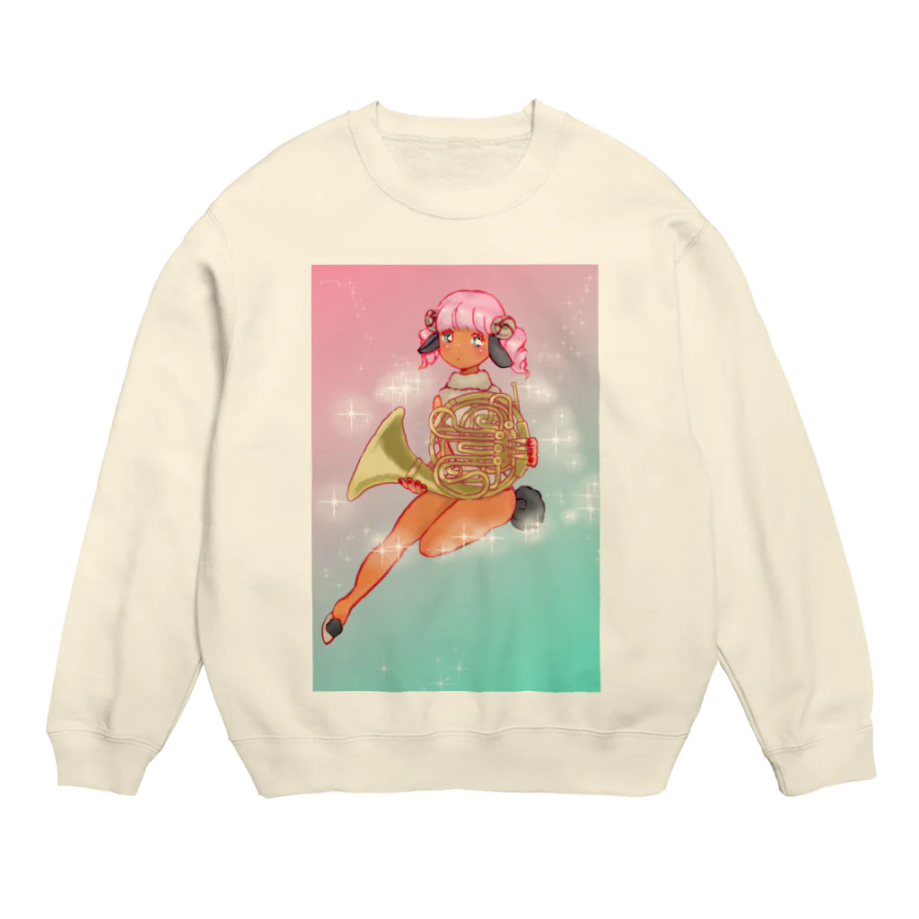 kunoso♡roomのホルン吹きのヒツジさん Crew Neck Sweatshirt