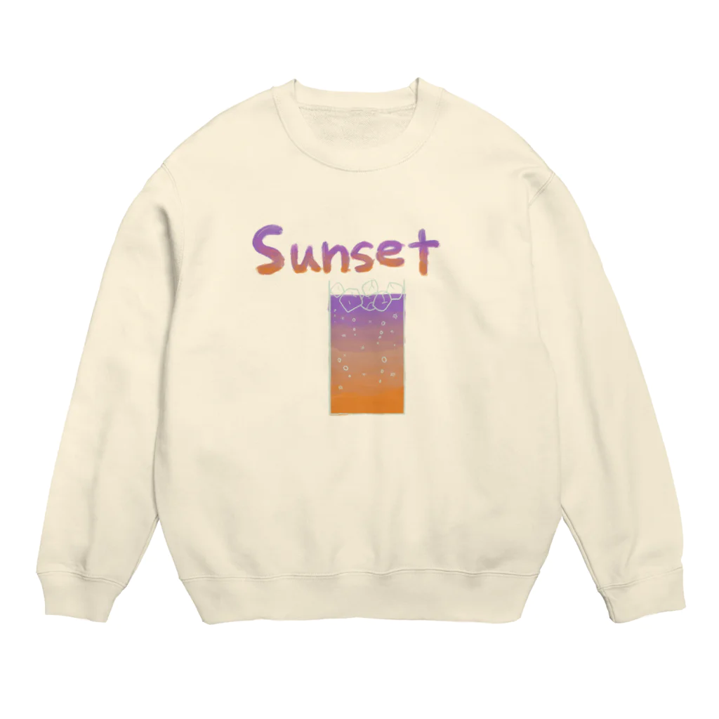 MiNAYASANの夕焼け Crew Neck Sweatshirt