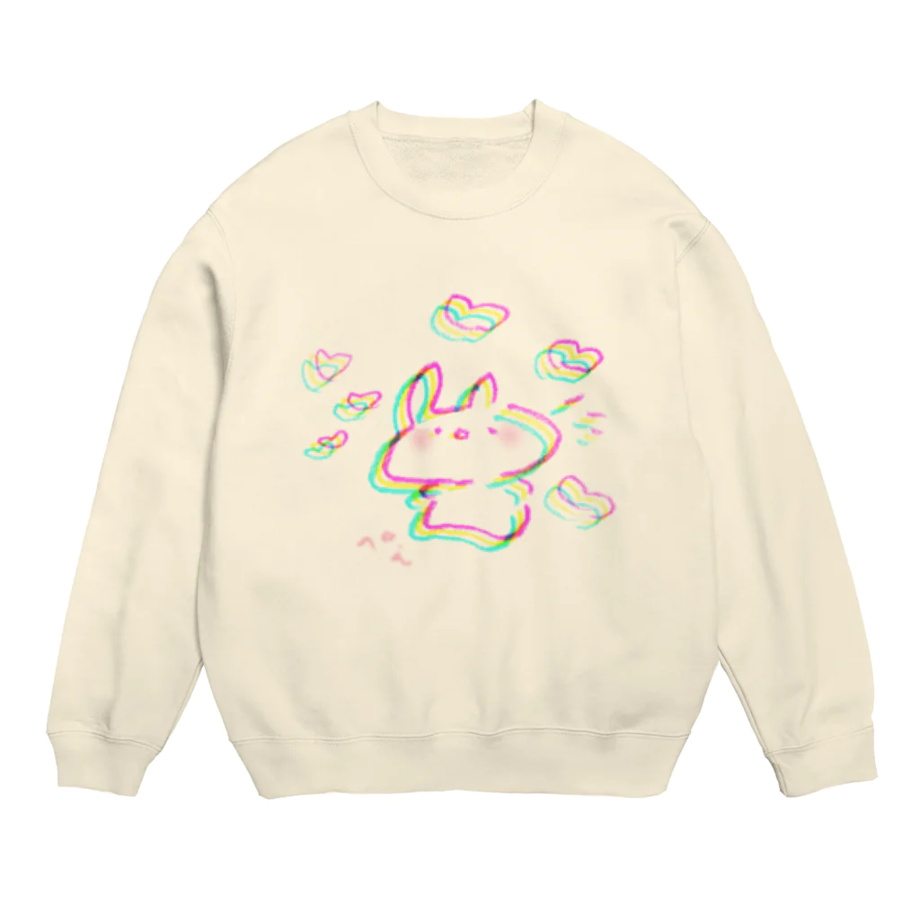 ろびんのへちゃむくれうさぎ Crew Neck Sweatshirt