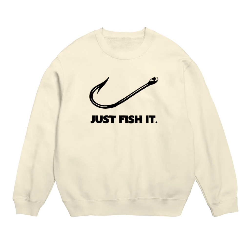 gemgemshopのJUST FISH IT (ナイキ パロディー) Crew Neck Sweatshirt