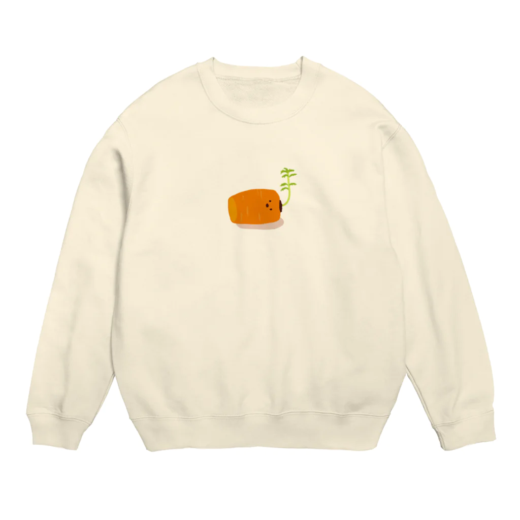 れもんねおんの芽が出ちゃったにんじん Crew Neck Sweatshirt