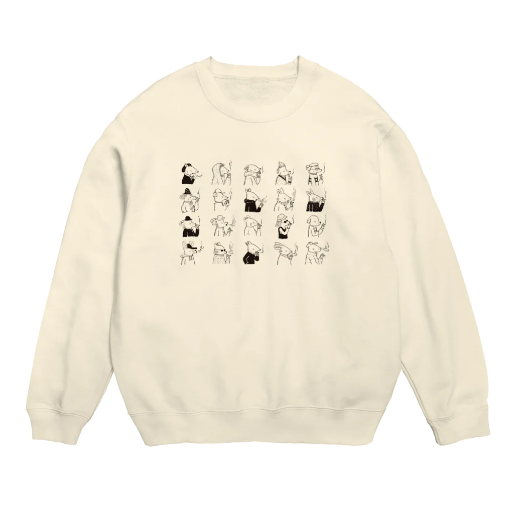 sakimuramotoのネズミの一服　いっぱいバーション Crew Neck Sweatshirt