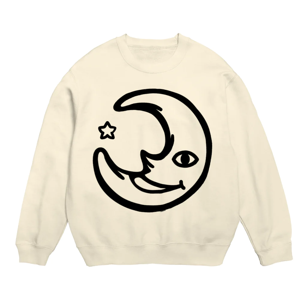 Cɐkeccooのにっこりお月さま Crew Neck Sweatshirt