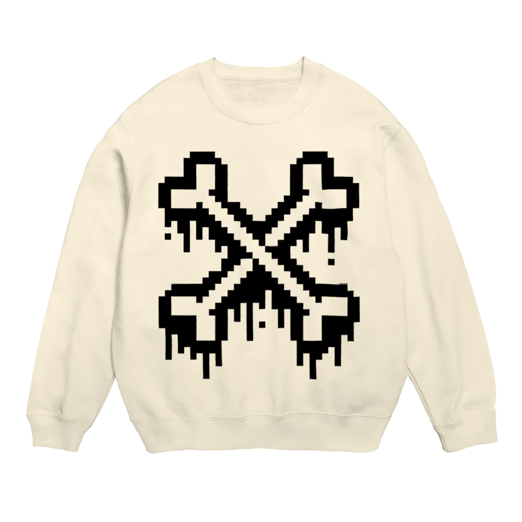 Cɐkeccooのドット絵ほねバツ Crew Neck Sweatshirt