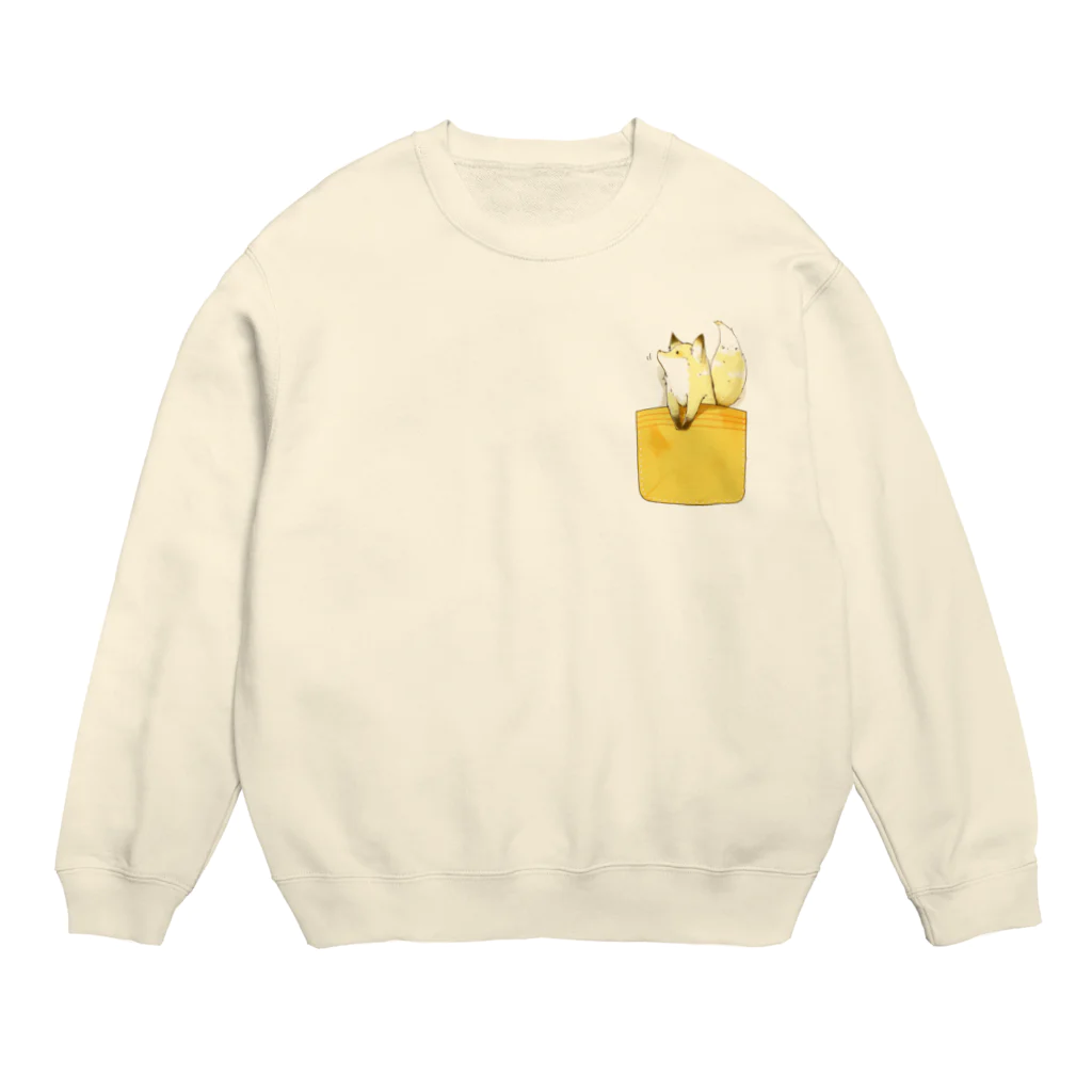 smocanのぽけっとのきつね Crew Neck Sweatshirt