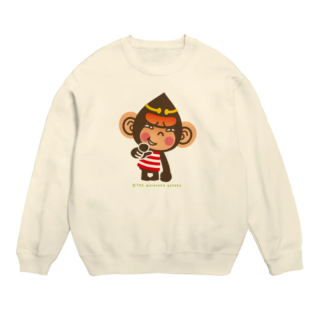 ザ・ワタナバッフルのドングリ頭のチンパンジー”失笑” Crew Neck Sweatshirt