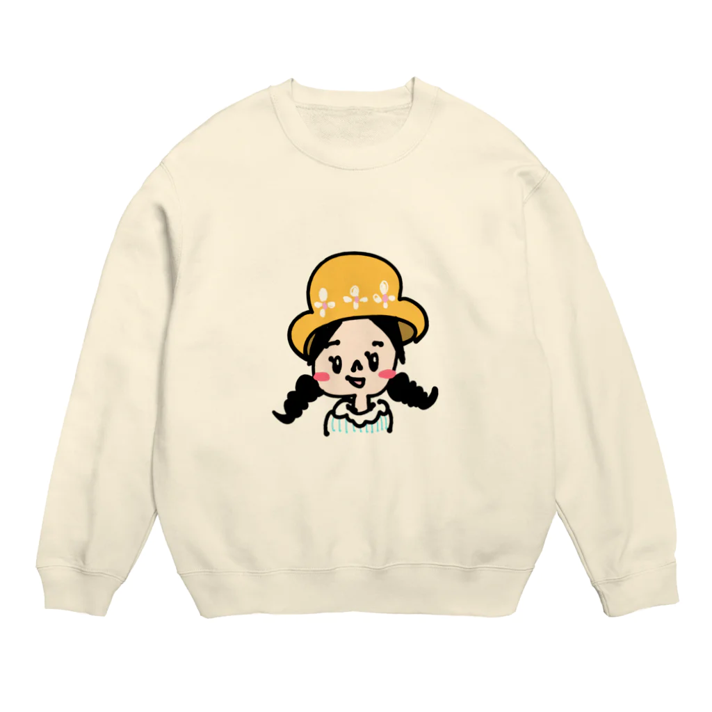 万枚ちゃんのおんなのこ Crew Neck Sweatshirt