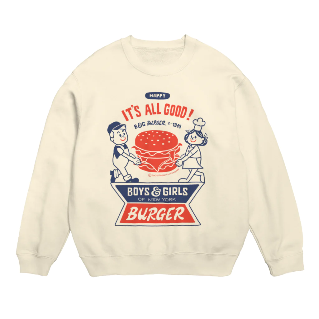 Design For Everydayのハンバーガー＆BOY＆GIRL Crew Neck Sweatshirt