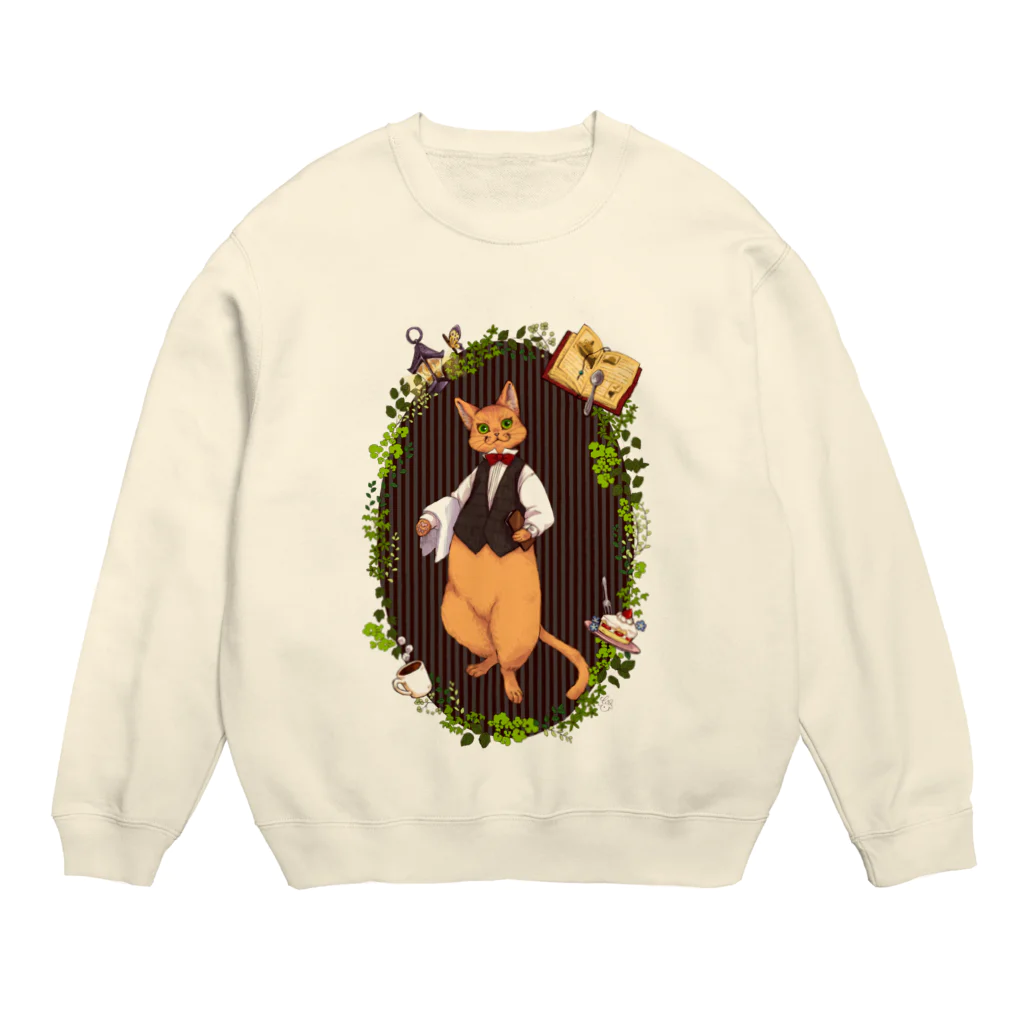 いちにのcafe "capricious cat" Crew Neck Sweatshirt