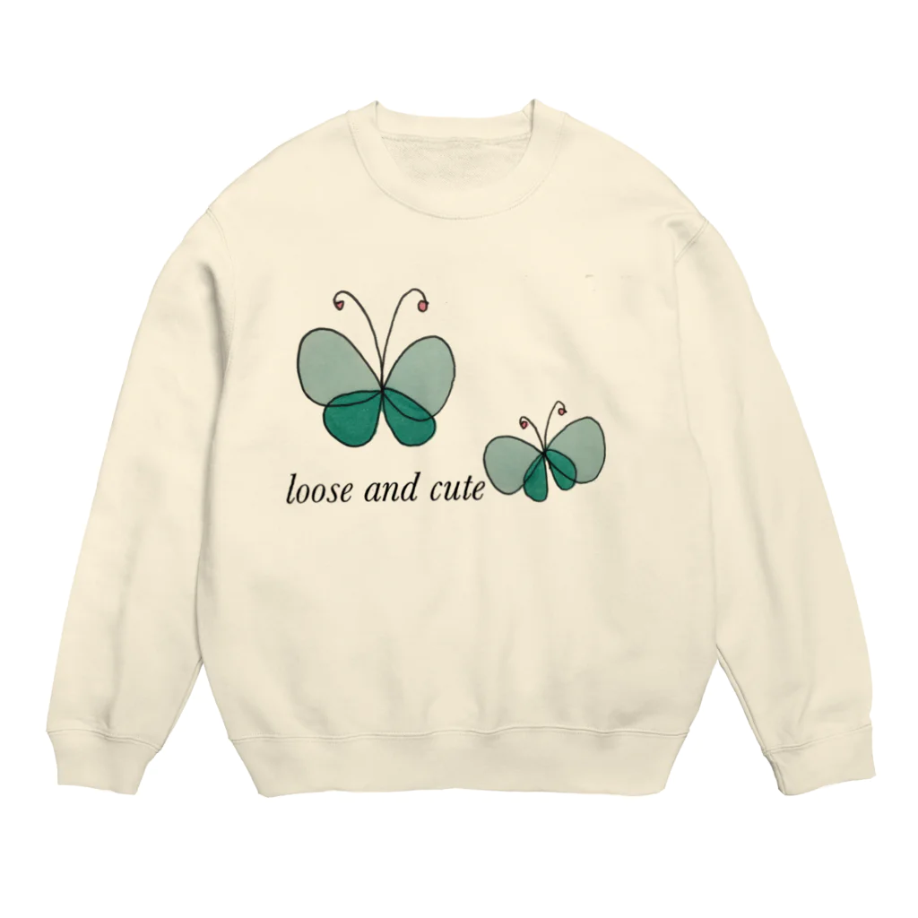 Loose and cuteの蝶々花無し Crew Neck Sweatshirt