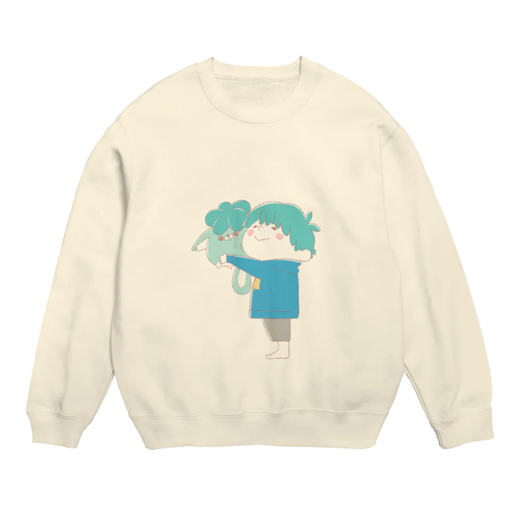 じんねこショップのじんねこぬいぐるみ 淡い色ver Crew Neck Sweatshirt