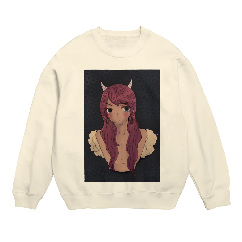 ✰はさみつ✰のないたあかおに Crew Neck Sweatshirt