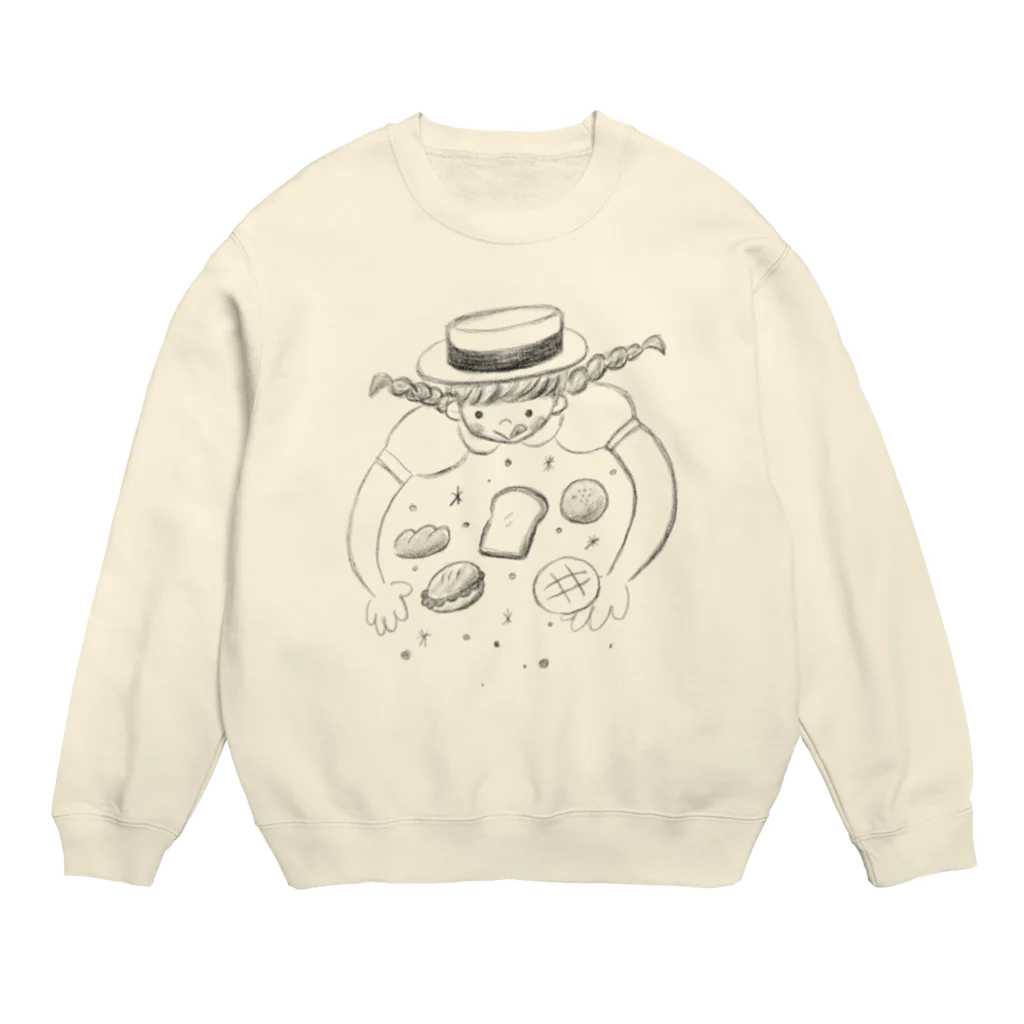 🌈キクチンのおみせやさん🌈のパン好き少女は夢の中 Crew Neck Sweatshirt