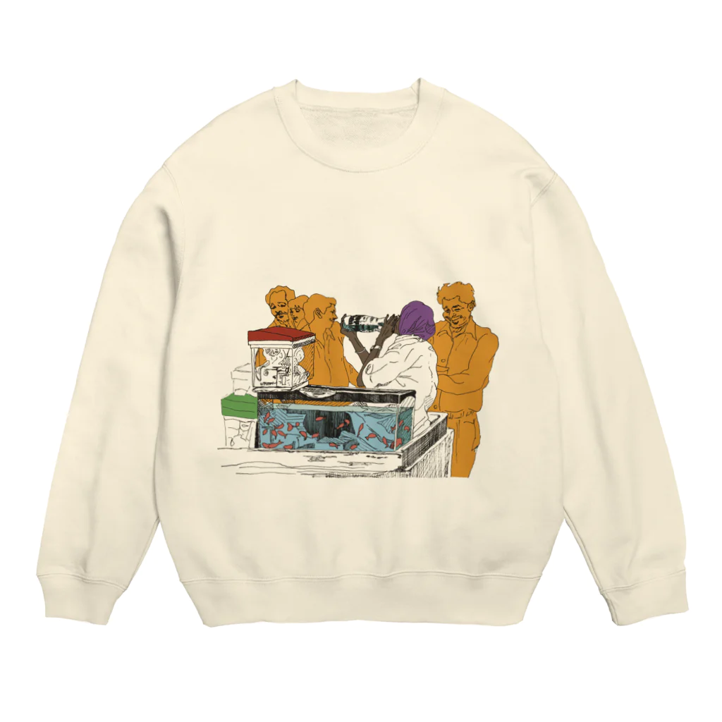 STUDIOunfreesiaのGoldfish Seller Crew Neck Sweatshirt