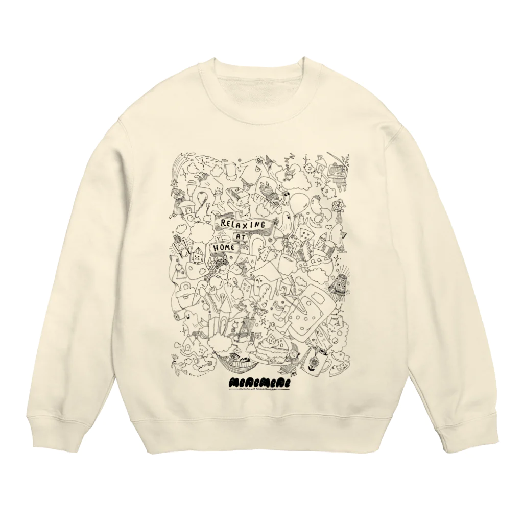 menemeneのRELAXING AT HOME -black line- Crew Neck Sweatshirt