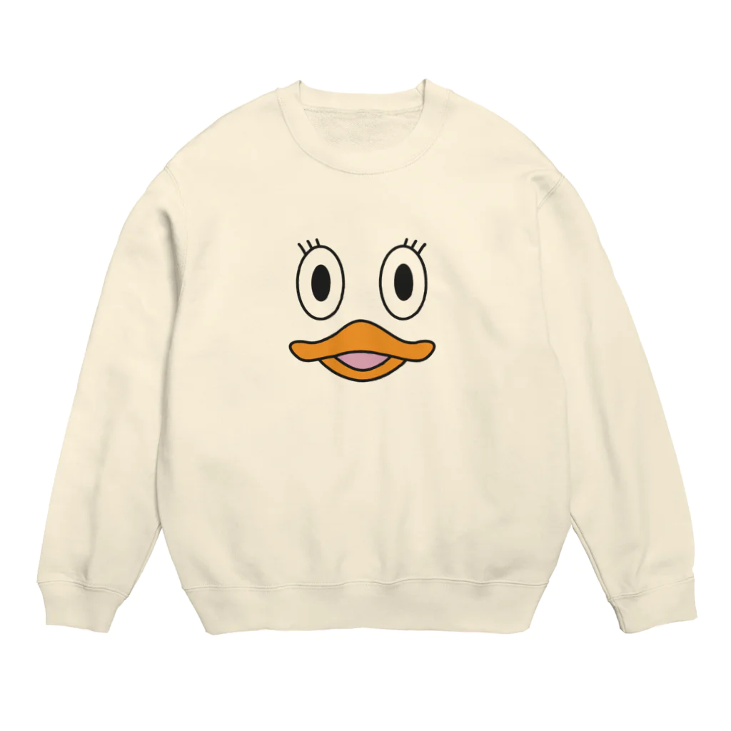 アヒルカフェのよろこんでるアヒル Crew Neck Sweatshirt