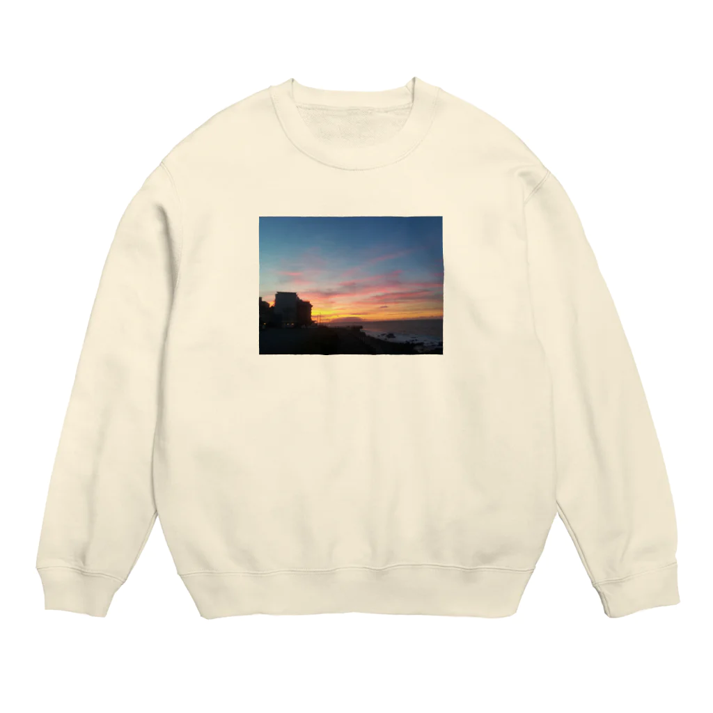 スキー場のゆきの〜夕焼けって、なんか複雑〜 Crew Neck Sweatshirt